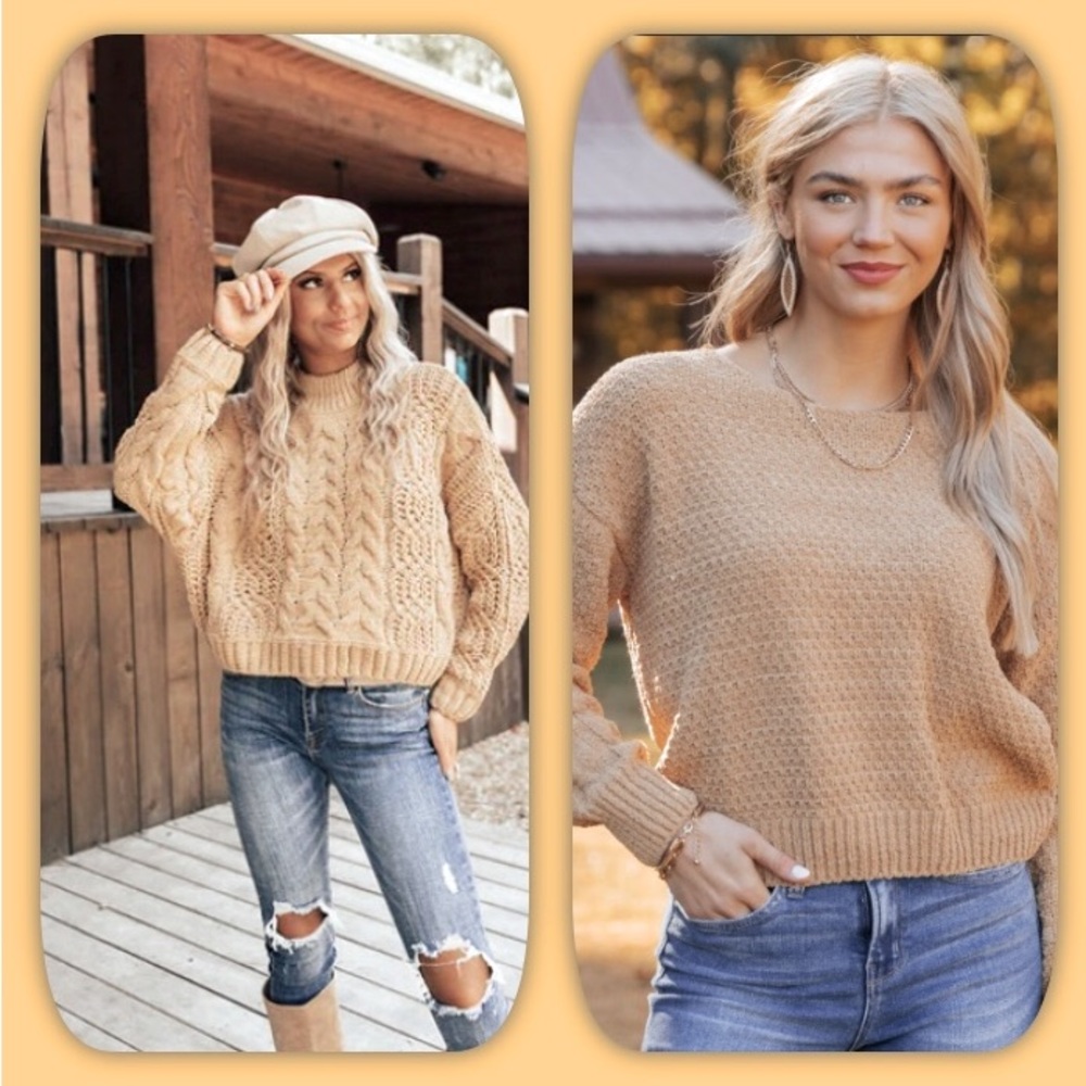 Old Navy- tan sweater-